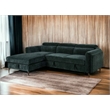 ACME Zadok Chenille Adjustable Headrest Sectional Sofa in Green