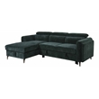 ACME Zadok Chenille Adjustable Headrest Sectional Sofa in Green