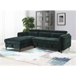 ACME Zadok Chenille Adjustable Headrest Sectional Sofa in Green