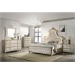 ACME Lucienne Velvet Upholstered Eastern King Bed with LED in Beige