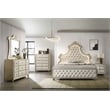 ACME Lucienne Velvet Upholstered Eastern King Bed with LED in Beige