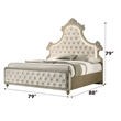 ACME Lucienne Velvet Upholstered Eastern King Bed with LED in Beige