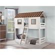 ACME Inara 2-Door Wood Twin over Twin Bunk Bed in White and Rustic Oak