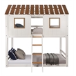 ACME Inara 2-Door Wood Twin over Twin Bunk Bed in White and Rustic Oak
