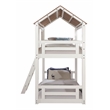 ACME Inara 2-Door Wood Twin over Twin Bunk Bed in White and Rustic Oak