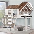 ACME Inara 2-Door Wood Twin over Twin Bunk Bed in White and Rustic Oak