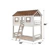 ACME Inara 2-Door Wood Twin over Twin Bunk Bed in White and Rustic Oak