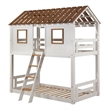 ACME Inara 2-Door Wood Twin over Twin Bunk Bed in White and Rustic Oak