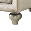 ACME Lucienne 2-Drawer Velvet Upholstered and Wood Nightstand in Beige