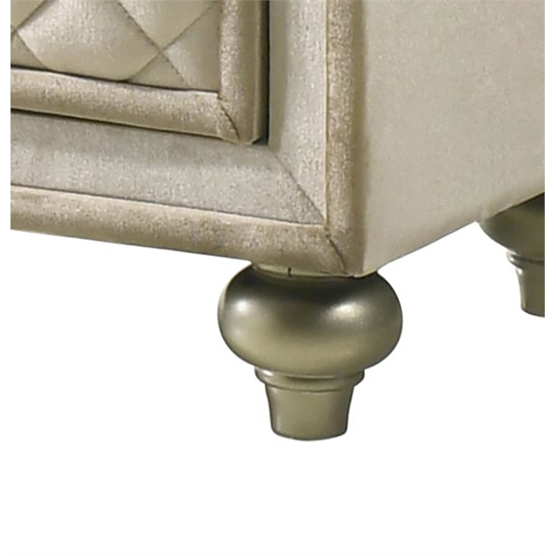 ACME Lucienne 9-Drawer Velvet Upholstered and Wood Dresser in Beige