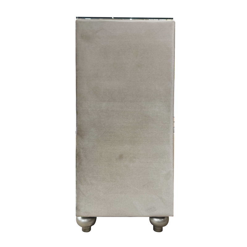 ACME Lucienne 9-Drawer Velvet Upholstered and Wood Dresser in Beige