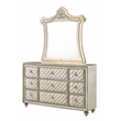 ACME Lucienne 9-Drawer Velvet Upholstered and Wood Dresser in Beige