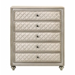 ACME Lucienne 5-Drawer Velvet Upholstered and Wood Chest in Beige