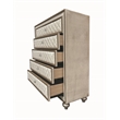 ACME Lucienne 5-Drawer Velvet Upholstered and Wood Chest in Beige
