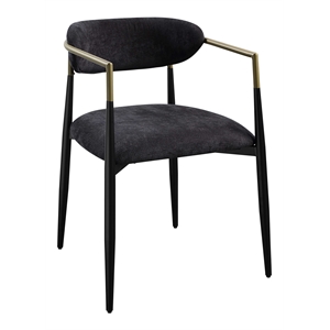 ACME Jaramillo Wood & Fabric Upholstered Side Chair in Black (Set of 2)