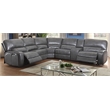 ACME Saul Leather Aire Power Motion Sectional Sofa w/ USB Charging Docks in Gray