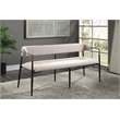 ACME Jaramillo Wood & Fabric Upholstered Bench in Beige and Black