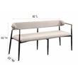 ACME Jaramillo Wood & Fabric Upholstered Bench in Beige and Black