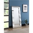 ACME Dominic Wood and Glass Accent Mirror with Wavy Lines in Mirrored