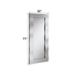 ACME Dominic Wood and Glass Accent Mirror with Wavy Lines in Mirrored