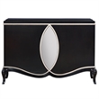 ACME Ashor Wood and Glass 2-Door Rectangular Console Cabinet in Black