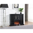 ACME Drisana Wood and Tempered Glass Rectangular Fireplace in Black Mirrored