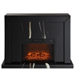 ACME Drisana Wood and Tempered Glass Rectangular Fireplace in Black Mirrored