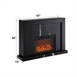ACME Drisana Wood and Tempered Glass Rectangular Fireplace in Black Mirrored