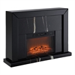 ACME Drisana Wood and Tempered Glass Rectangular Fireplace in Black Mirrored