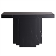 ACME Drisana Wood and Tempered Glass Rectangular Console Table in Black Mirrored