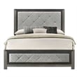 ACME Casimiro Transitional Wood and Fabric Upholstered Eastern King Bed in Gray