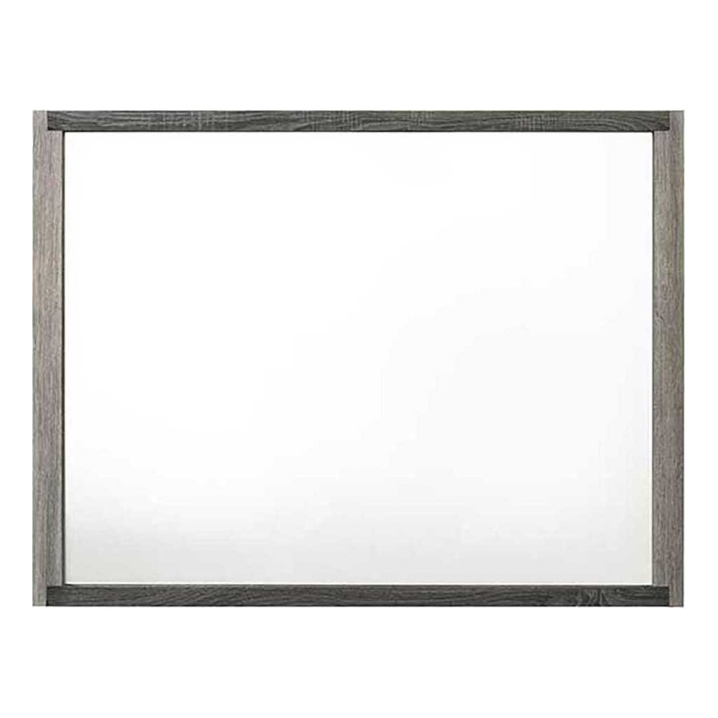 ACME Casimiro Transitional Wood and Glass Rectangular Mirror in Gray
