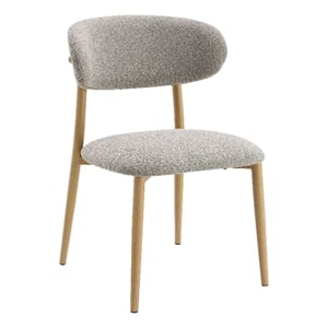 ACME Kacey 19&quot Metal and Fabric Dining Side Chair in Gray/Natural (Set of 2)