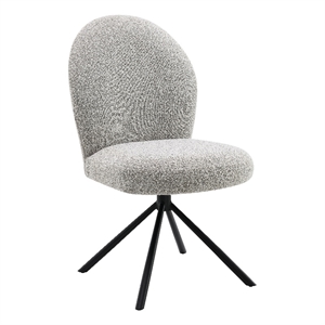 ACME Lawton 19&quot Metal and Fabric Dining Side Chair in Gray/Black (Set of 2)