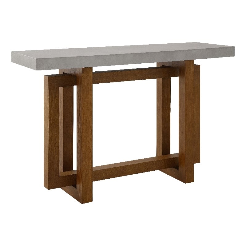 ACME Keven Transitional Wood Rectangular Sofa Table in Walnut/Gray
