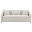 ACME Etienne Wood & Linen Fabric Upholstered Sofa with 3 Pillows in Beige