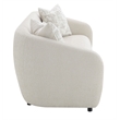 ACME Etienne Wood & Linen Fabric Upholstered Sofa with 3 Pillows in Beige