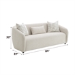 ACME Etienne Wood & Linen Fabric Upholstered Sofa with 3 Pillows in Beige
