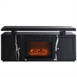 ACME Drisana Wood & Tempered Glass 2-Door Rectangular TV Stand in Black Mirrored