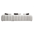 ACME Manilla Fabric Upholstered Sectional Sofa with 8 Pillows in Ivory White