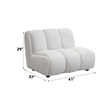 ACME Manilla Contemporary Wood and Linen Fabric Upholstered Chair in Ivory White