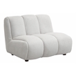 ACME Manilla Contemporary Wood and Linen Fabric Upholstered Chair in Ivory White