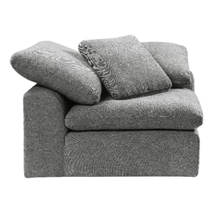 ACME Naveen Wood & Linen Fabric Upholstered Modular - Wedge with Pillow in Gray