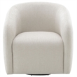 ACME Etienne Contemporary Wood & Linen Fabric Upholstered Swivel Chair in Beige