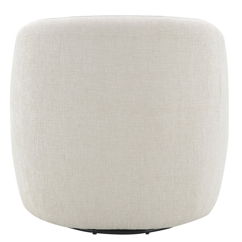 ACME Etienne Contemporary Wood & Linen Fabric Upholstered Swivel Chair in Beige