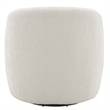ACME Etienne Contemporary Wood & Linen Fabric Upholstered Swivel Chair in Beige
