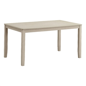 ACME Ferris Rubber Wood Rectangular Dining Table in Off White