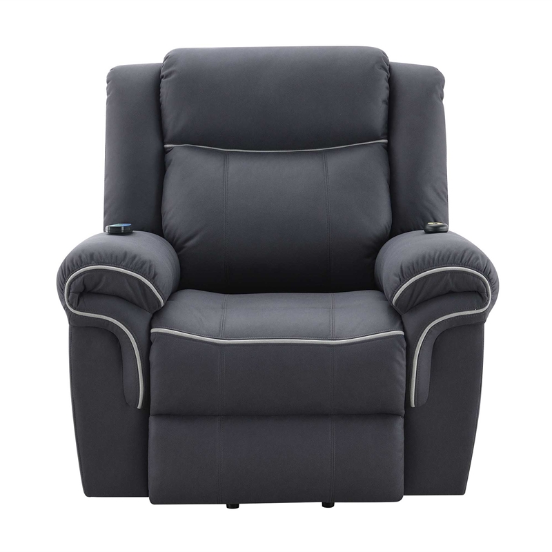 ACME Domana Microfiber Power Recliner with Lift & Heating & Massage in Dark Blue