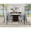 ACME Clayten Wood & Artificial Marble Round Dining Table in White & Espresso