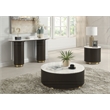 ACME Clayten Wood & Artificial Marble Sofa Table in White & Espresso